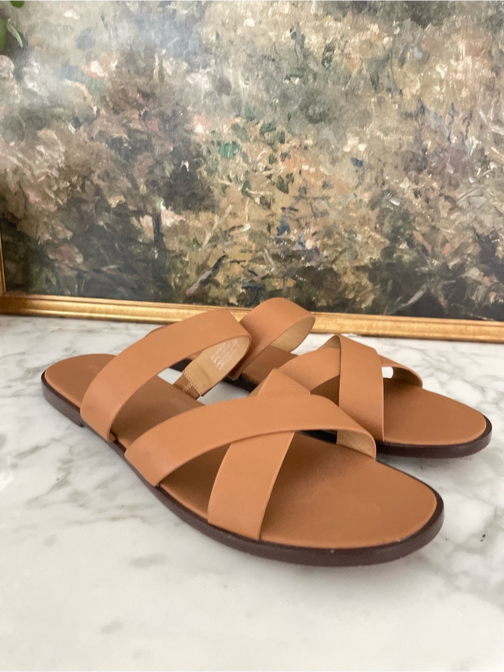 Madewell The Mena Slide Sandal Size 10 Womens Brown Leather - Picture 4 of 7